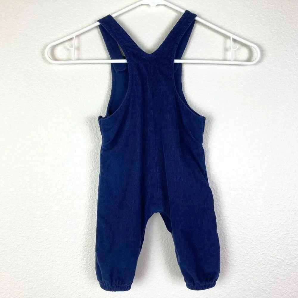 Next Baby Blue Corduroy Snap Overalls Dungarees Size 3-6 Mo Toy Soldier Bears